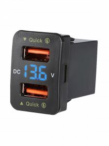 Розетка питания на 2 USB гнезда12-24В TDS TS-CAU56 Синяя